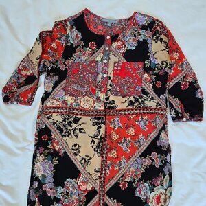 3/4 Sleeve Floral Tunic Size S